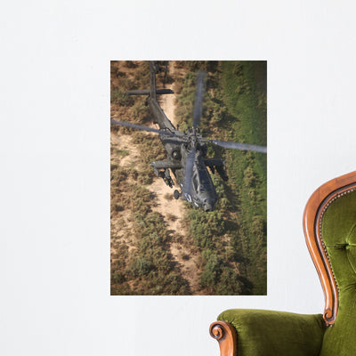 Ah-64d Apache Helicopter Flight Wall Decal Design 4 shown on a wall