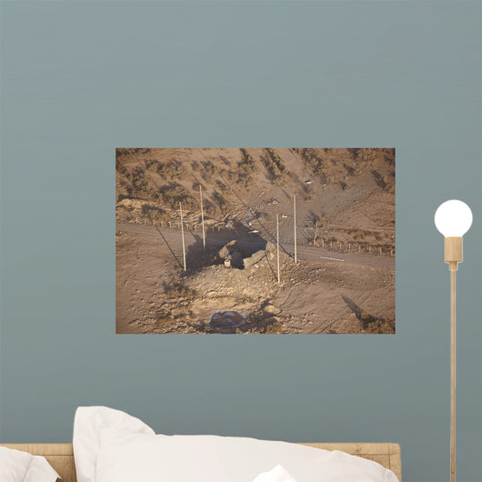 Aerial Destroyed Iraqi Ammunition Wall Decal Design 1