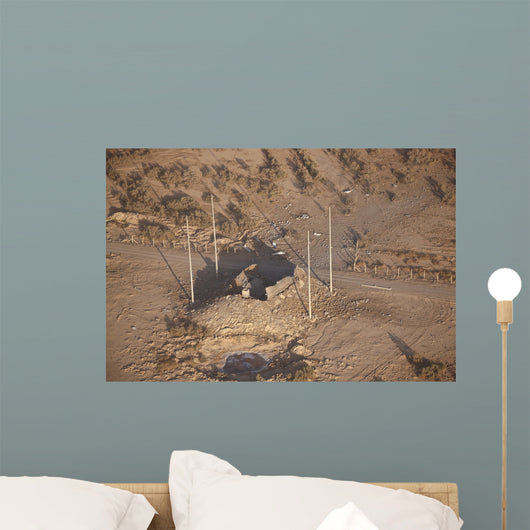 Aerial Destroyed Iraqi Ammunition Wall Decal Design 1