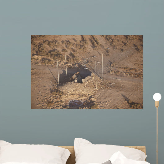 Aerial Destroyed Iraqi Ammunition Wall Decal Design 1