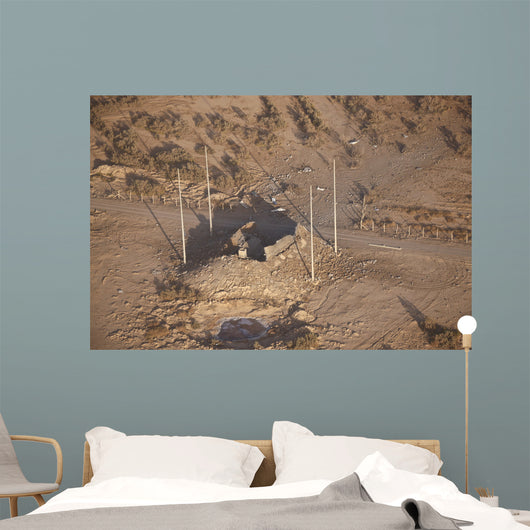 Aerial Destroyed Iraqi Ammunition Wall Decal Design 1