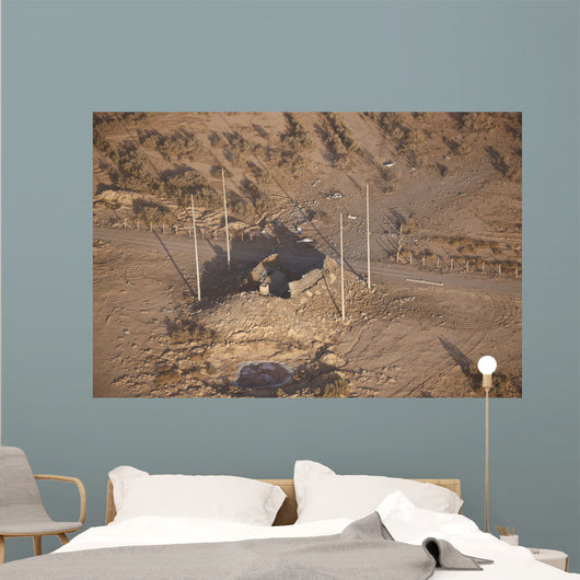 Aerial Destroyed Iraqi Ammunition Wall Decal Design 1