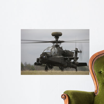 Ah-64 Apache Helicopter Runway Wall Decal Design 4 shown on a wall
