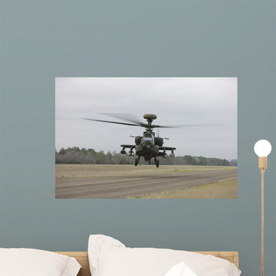 Ah-64 Apache Helicopter Midair Wall Decal Design 5 shown on a wall