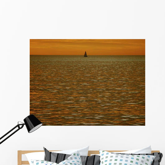 Orange Winter Sunset Wall Decal