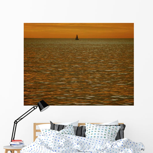 Orange Winter Sunset Wall Decal