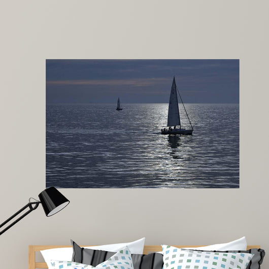 Sailboats Blue Wall Decal