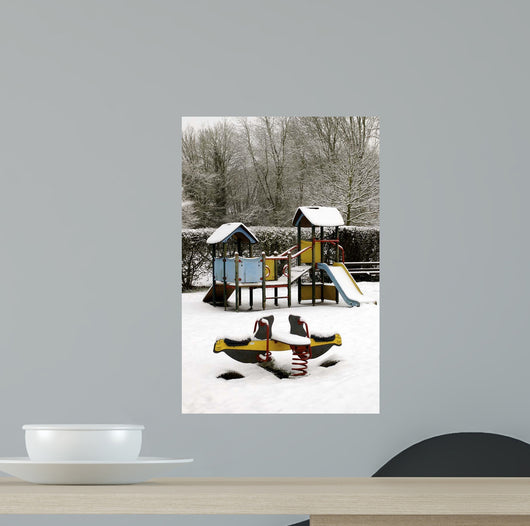 Snow Covered Playground Wall Decal