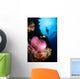 Diver and Magnificent Anemone Wall Decal Design 2