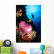 Diver and Magnificent Anemone Wall Decal Design 2