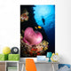 Diver and Magnificent Anemone Wall Decal Design 2