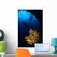 Diver and Soft Coral Wall Decal Design 1