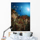 Diver over Reef Seascape Wall Decal