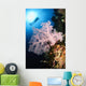 Diver over Soft Coral Wall Decal Design 2