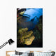 Diver Swims over Reef Wall Decal