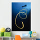 Diver Swims above Whip Wall Decal
