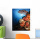 Diver Swims Soft Coral Wall Decal