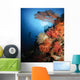 Diver Swims Soft Coral Wall Decal