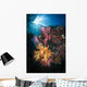 Soft Coral and Sunburst Wall Decal Design 3