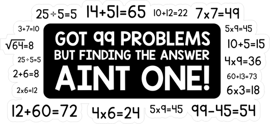 I Got 99 Problems Math Teacher Wall Decal
