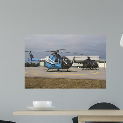 Bo-105 Liaison Helicopter and Wall Decal shown on a wall