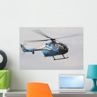 Bolkow Bo-105 Liaison Helicopter Wall Decal shown on a wall