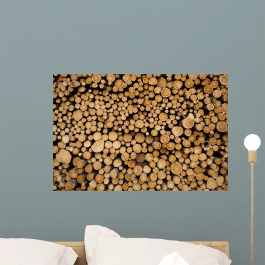 Log Pile Sawmill Gulliver Wall Mural