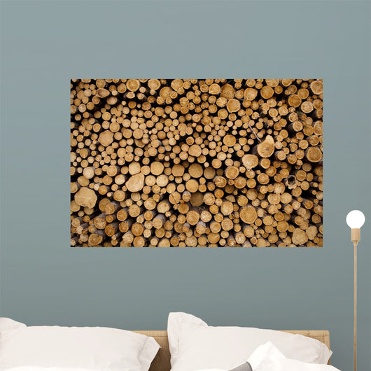 Log Pile Sawmill Gulliver Wall Mural