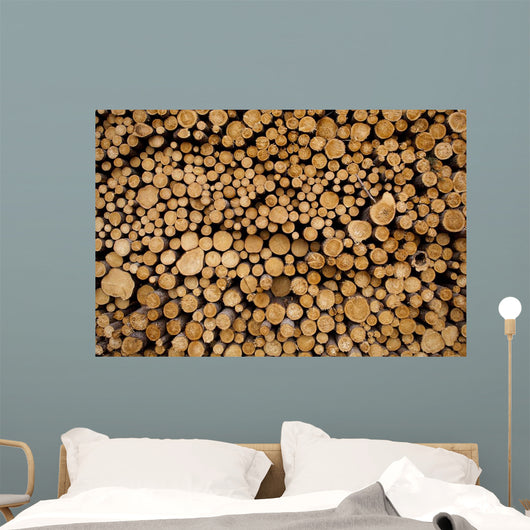 Log Pile Sawmill Gulliver Wall Mural