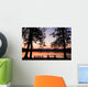 Picnic Benches after Sunset Wall Mural