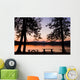 Picnic Benches after Sunset Wall Mural