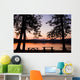 Picnic Benches after Sunset Wall Mural