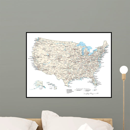 United States of America Map Wall Mural