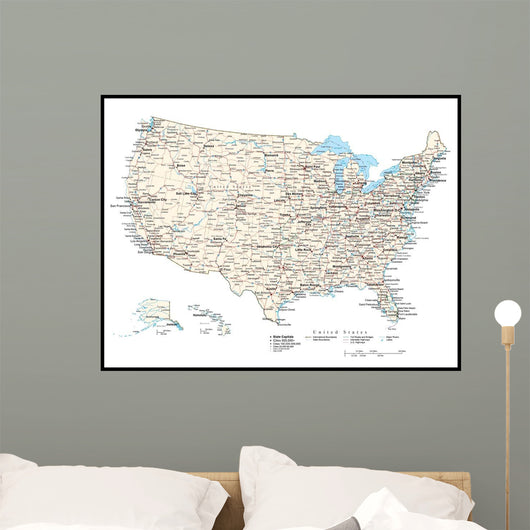 United States of America Map Wall Mural