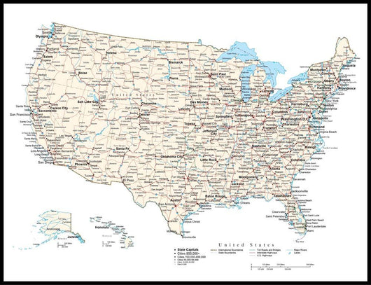 United States of America Map Wall Mural