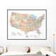 United States of America Political Map Wall Mural