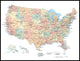 United States of America Political Map Wall Mural