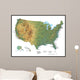 USA Terrain Map Wall Decal