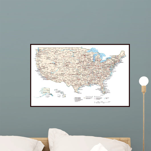 United States of America Map Wall Mural