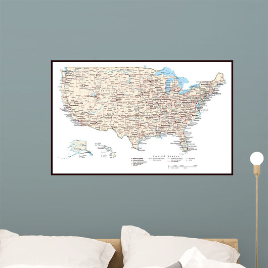 United States of America Map Wall Mural
