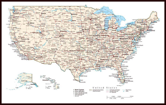 United States of America Map Wall Mural