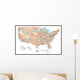 United States of America Political Map Wall Mural