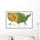 United States of America Terrain Map - USA Map Wall Mural
