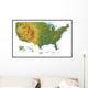 United States of America Terrain Map - USA Map Wall Mural