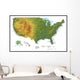 United States of America Terrain Map - USA Map Wall Mural