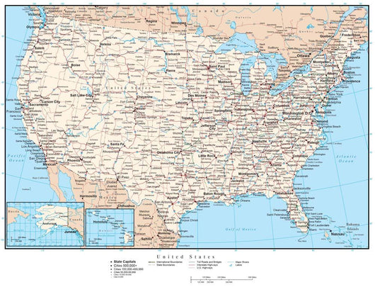 United States of America Map Wall Mural