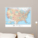 United States of America Political Map Wall Mural