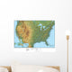 United States of America Terrain Map Wall Mural