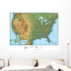 United States of America Terrain Map Wall Mural