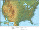 United States of America Terrain Map Wall Mural